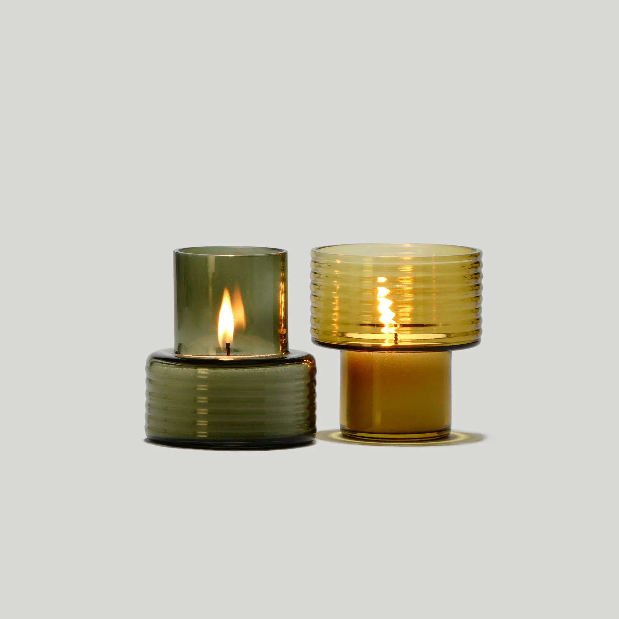 Glasscor - GLOW TOGETHER Small Glass Candle Holder in Mustard - Image 8