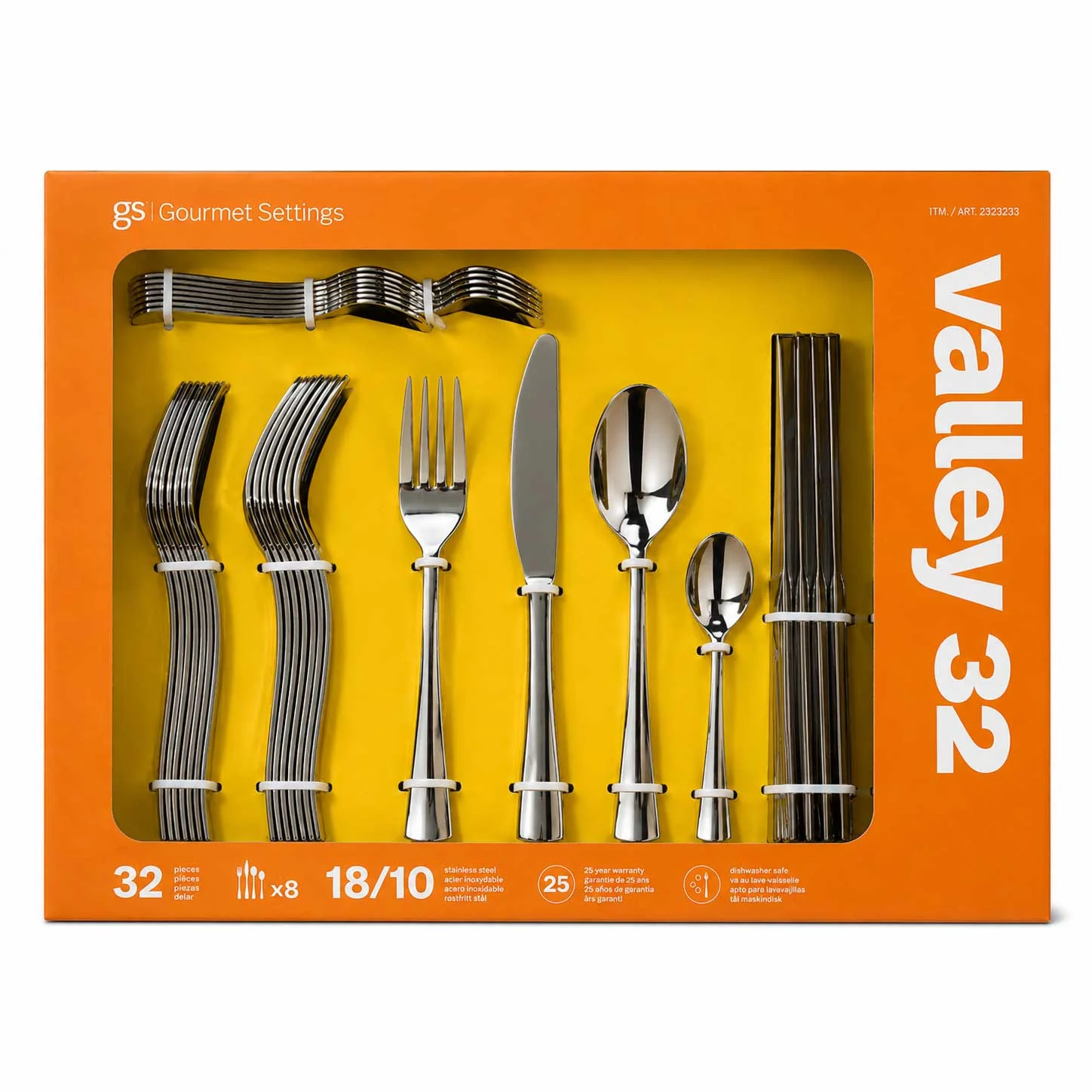 Gourmet Settings Valley 32 Stainless Steel Cutlery Set (32 Piece)