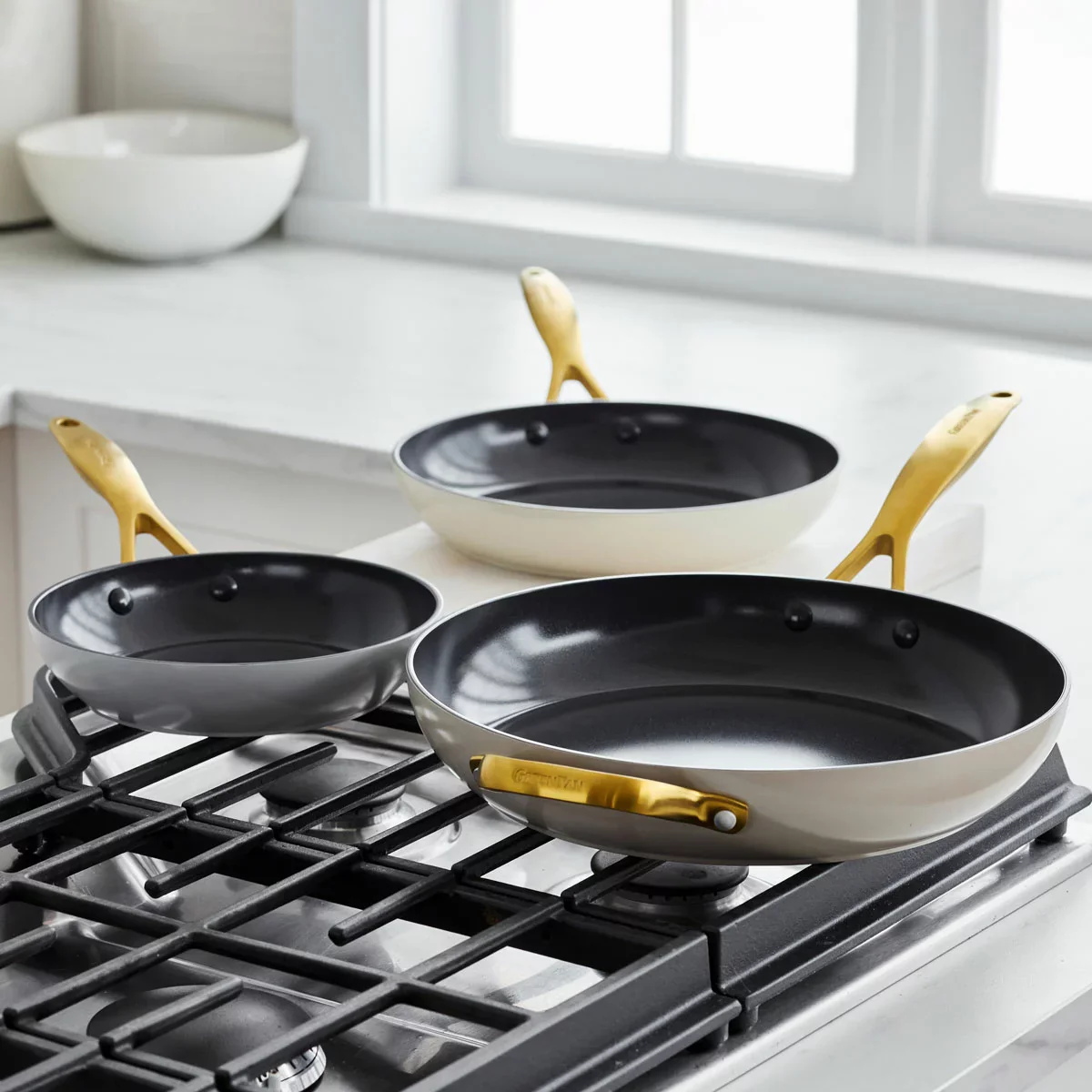GreenPan Jewel Ceramic Frying Pan Set, 3 Piece in 3 Colours - Image 4