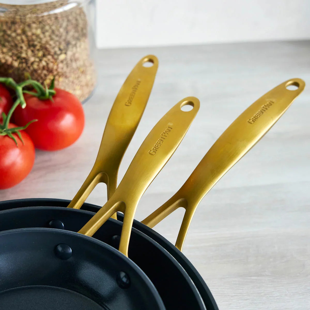 GreenPan Jewel Ceramic Frying Pan Set, 3 Piece in 3 Colours - Image 6