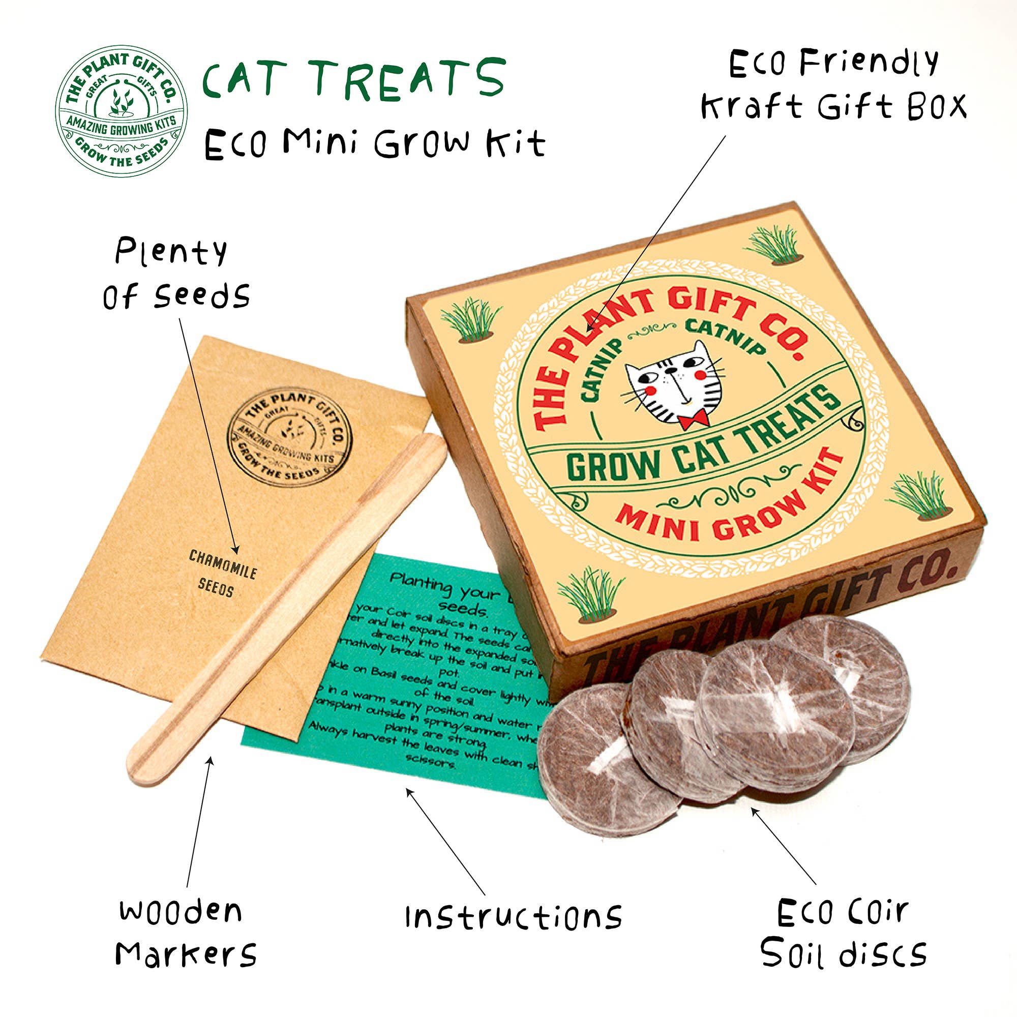 The Plant Gift Co. Grow Cat Treats Cat Lovers Eco Mini Grow Kit - Image 3