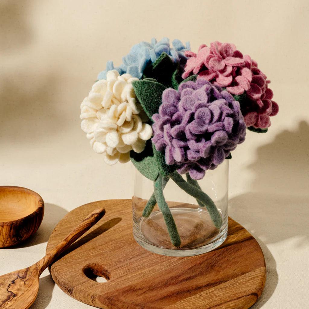 Gry & Sif Felted Wool Florals Big Hydrangea Flower - Pale Rose (38cm) - Image 4