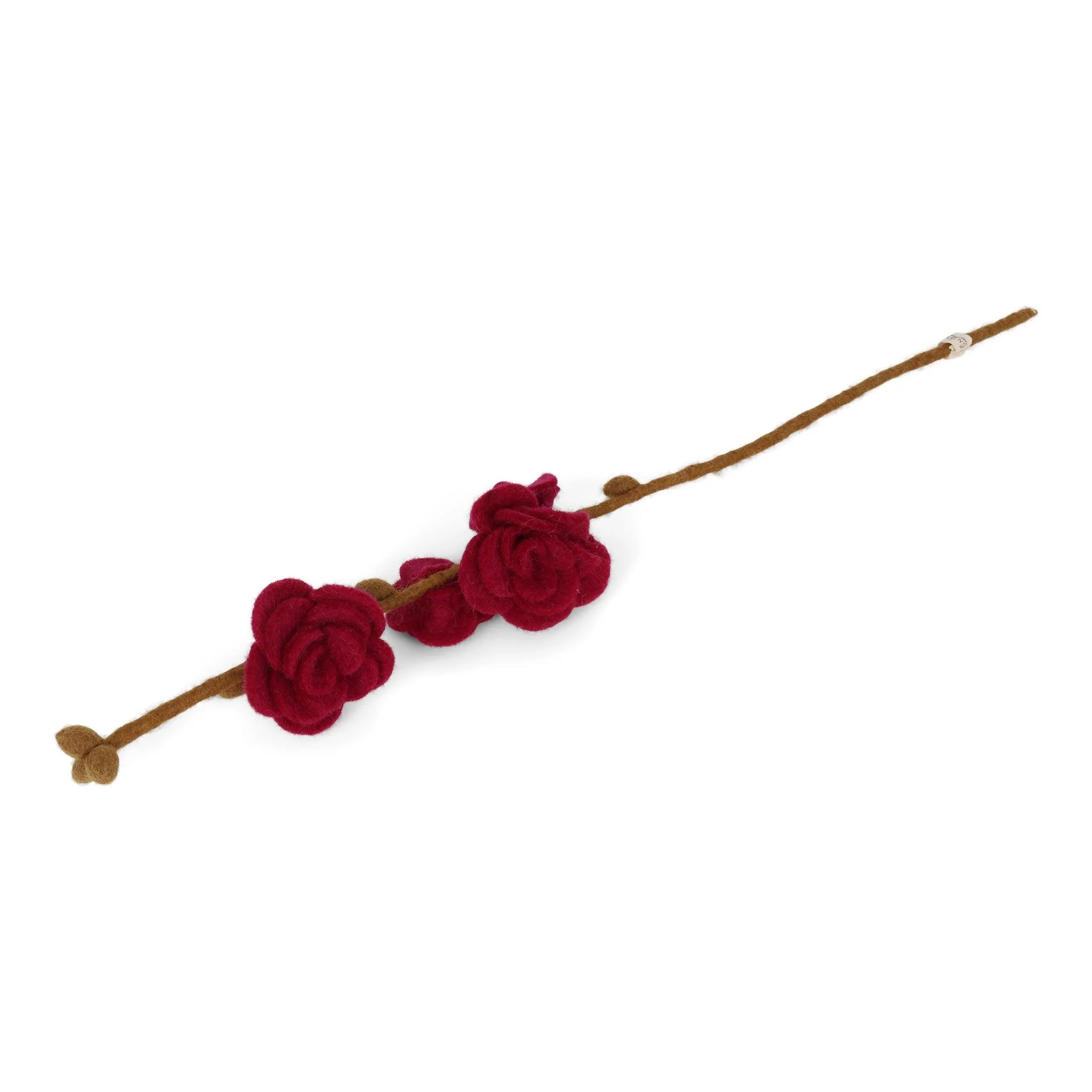 Gry & Sif Felted Wool Florals Branch With Cherise Roses (50cm) - Image 2