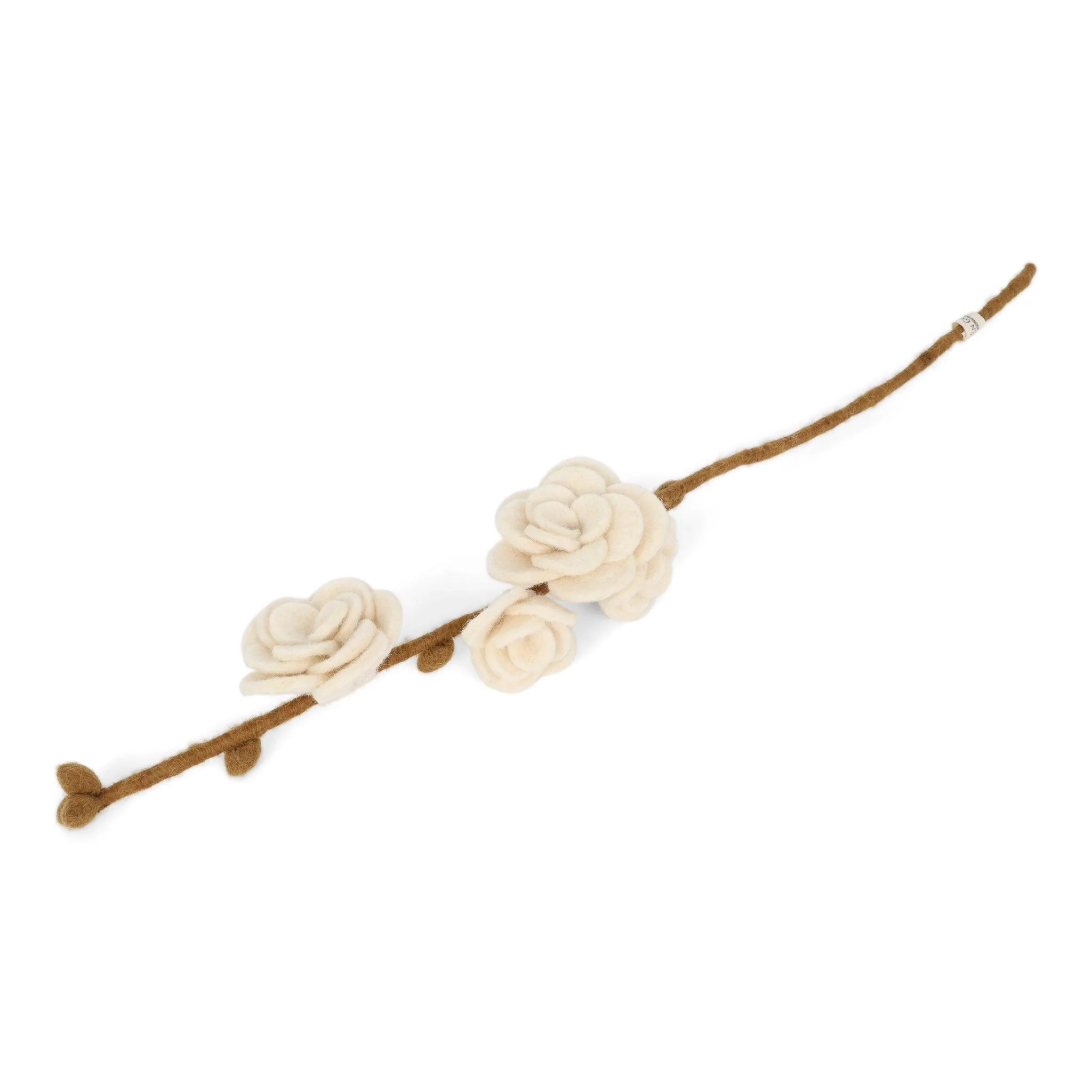 Gry & Sif Felted Wool Florals Branch With White Roses (50cm) - Image 2