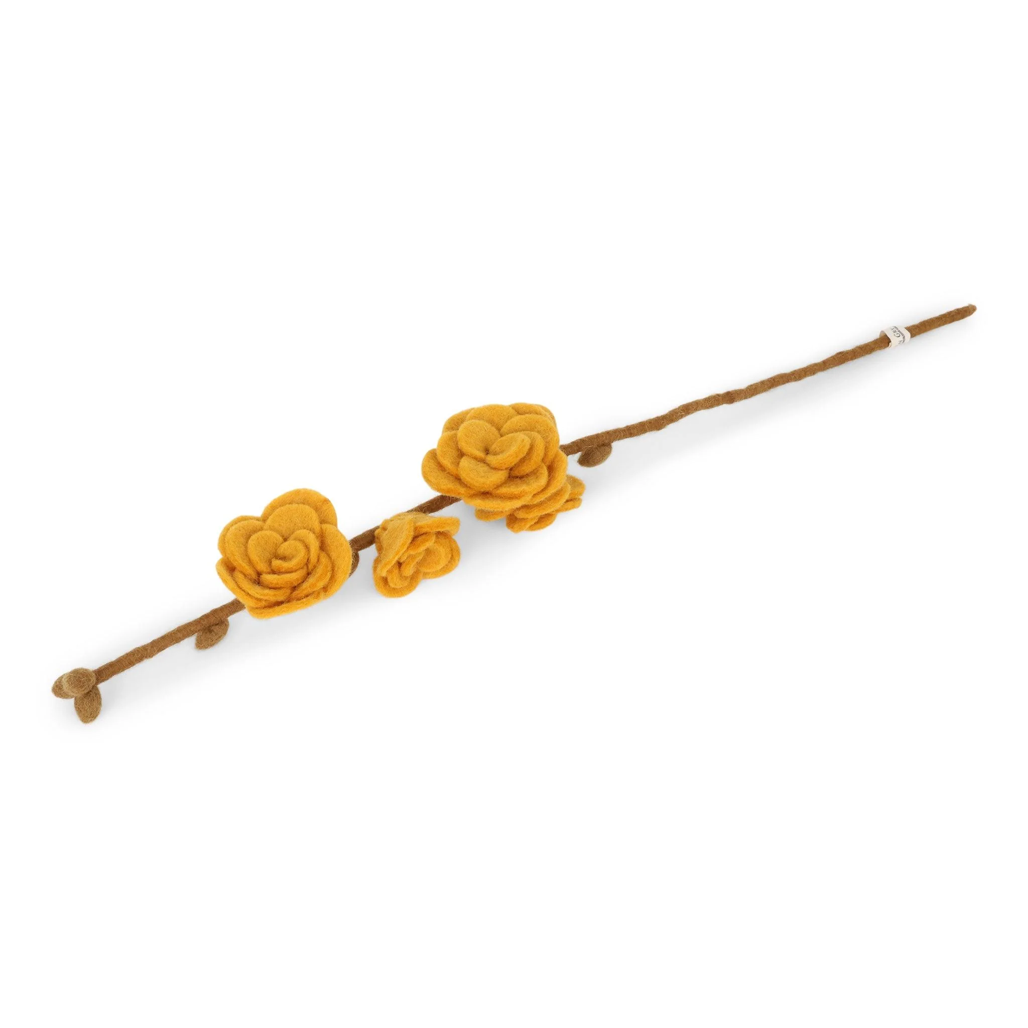 Gry & Sif Felted Wool Florals Branch With Yellow Roses (50cm) - Image 2