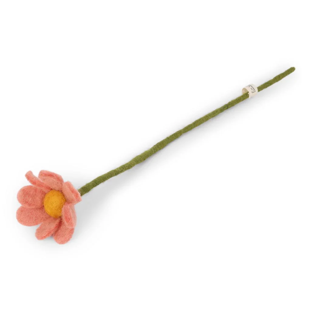 Gry & Sif Felted Wool Florals Anemone Flower - Dusty Red (30cm)