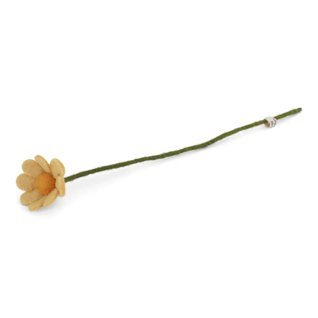 Gry & Sif Felted Wool Florals Anemone Flower - Light Yellow (30cm)