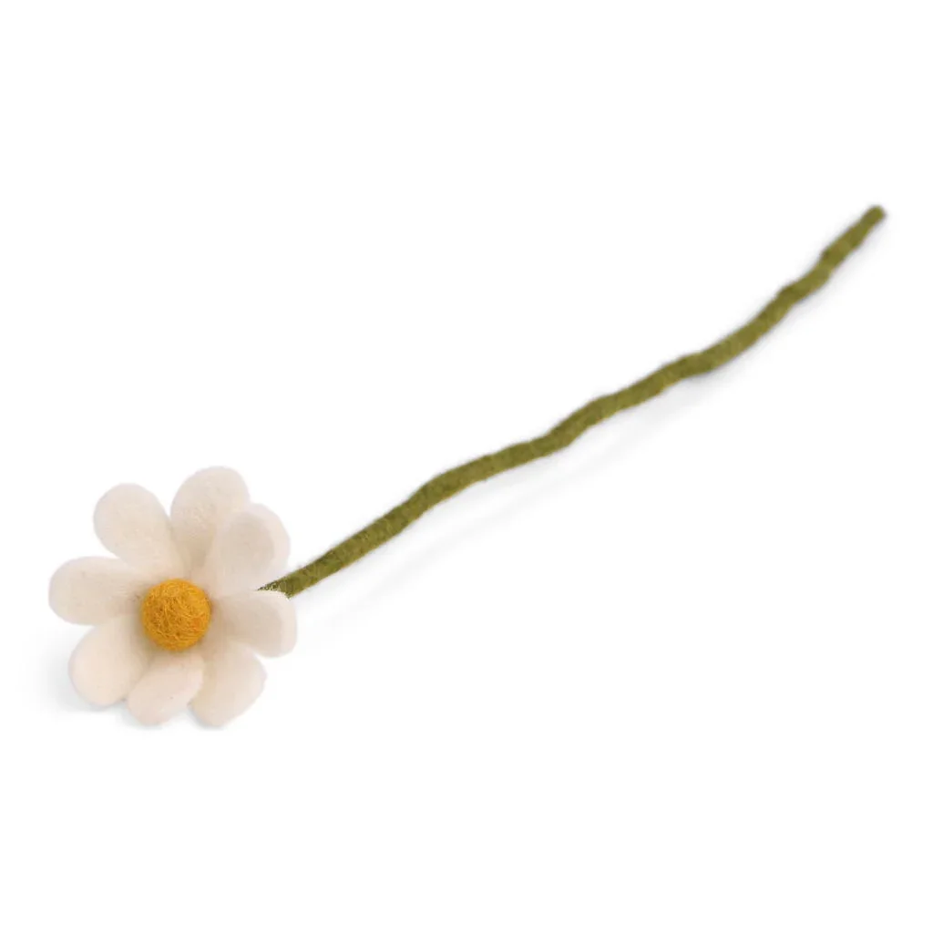 Gry & Sif Felted Wool Florals Anemone Flower - White (30cm)