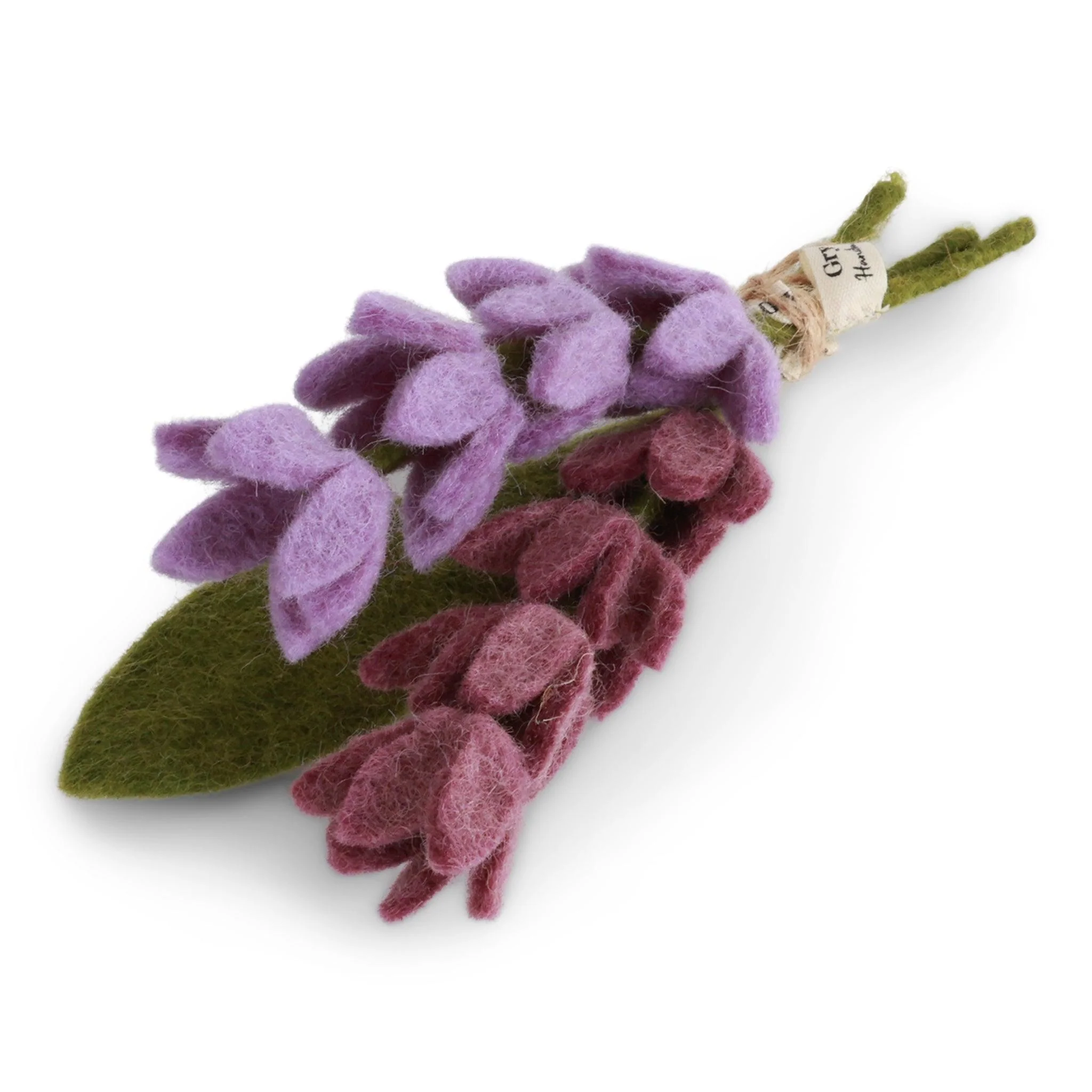 Gry & Sif Felted Wool Florals Lavenders & Leaf (Set of 3)