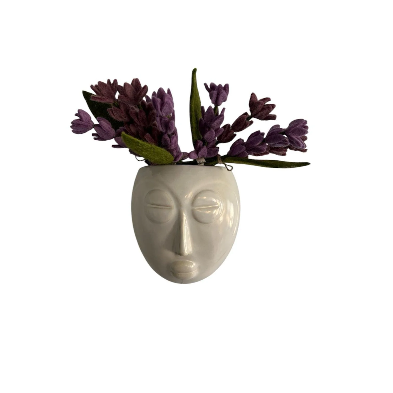 Gry & Sif Felted Wool Florals Lavenders & Leaf (Set of 3) - Image 3
