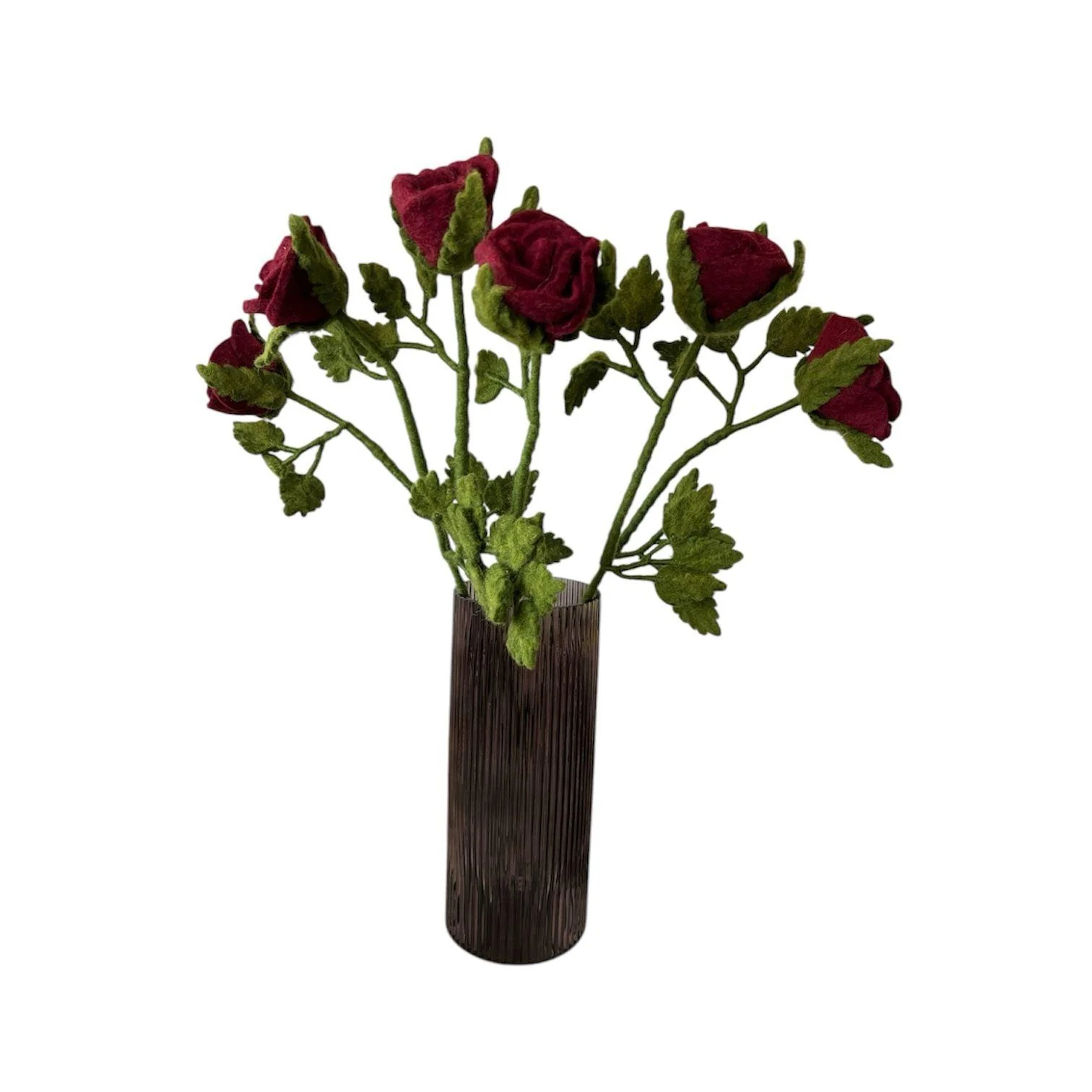 Gry & Sif Felted Wool Florals Long Red Rose (60cm) - Image 2