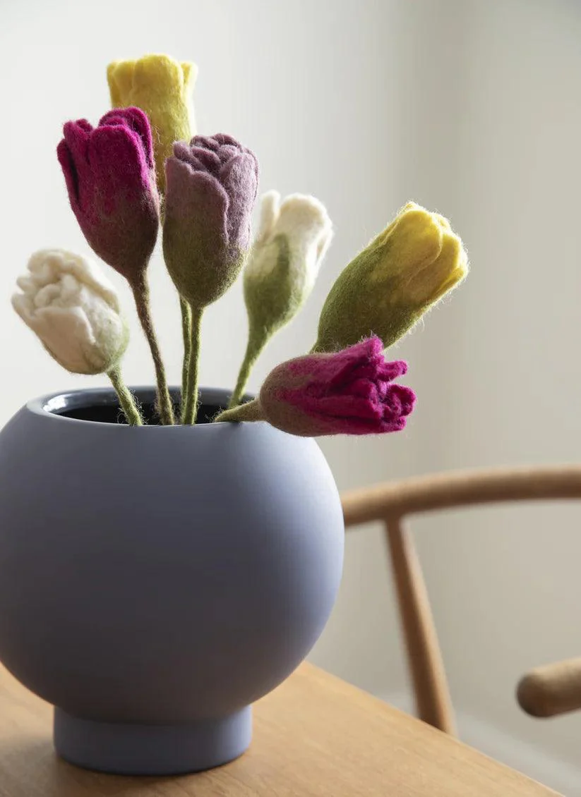 Gry & Sif Felted Wool Florals Tulip - Purple (30cm) - Image 2