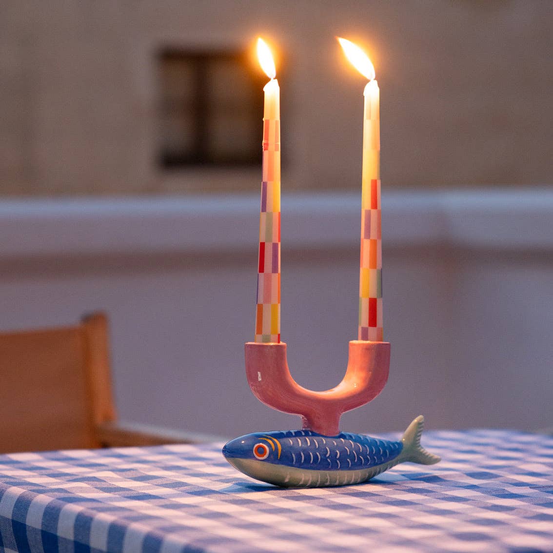 Hand-Painted Fish Ceramic Candle Holder (12.5cm) - Image 4