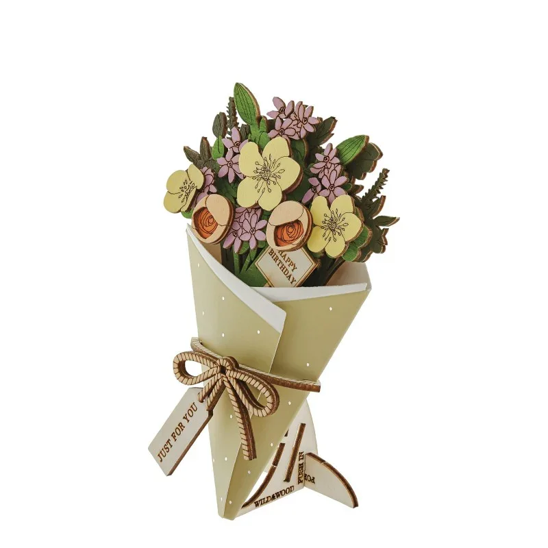 Happy Birthday 3D Flower Figurine Card (10cm) - Image 10