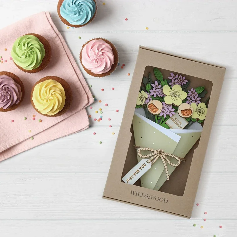 Happy Birthday 3D Flower Figurine Card (10cm) - Image 5