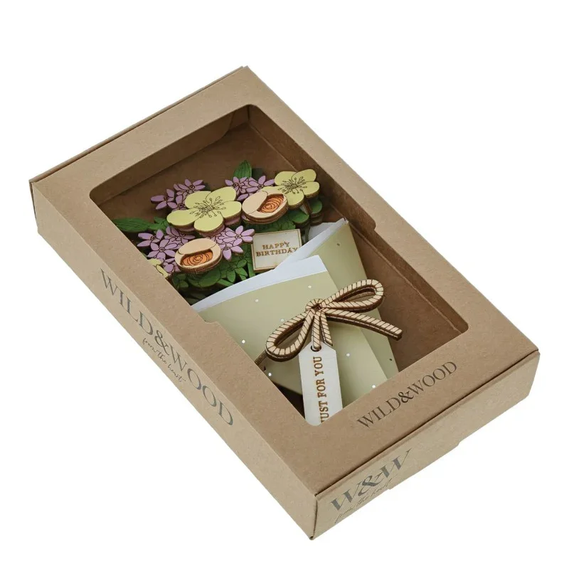 Happy Birthday 3D Flower Figurine Card (10cm) - Image 8