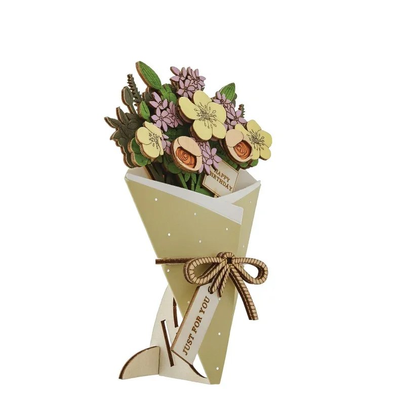 Happy Birthday 3D Flower Figurine Card (10cm) - Image 9