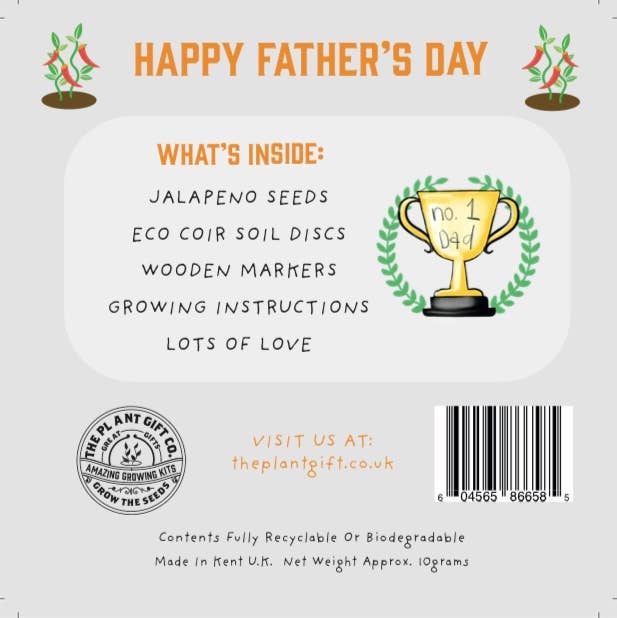 The Plant Gift Co. Happy Father's Day Eco Mini Chilli Grow Kit - Image 3