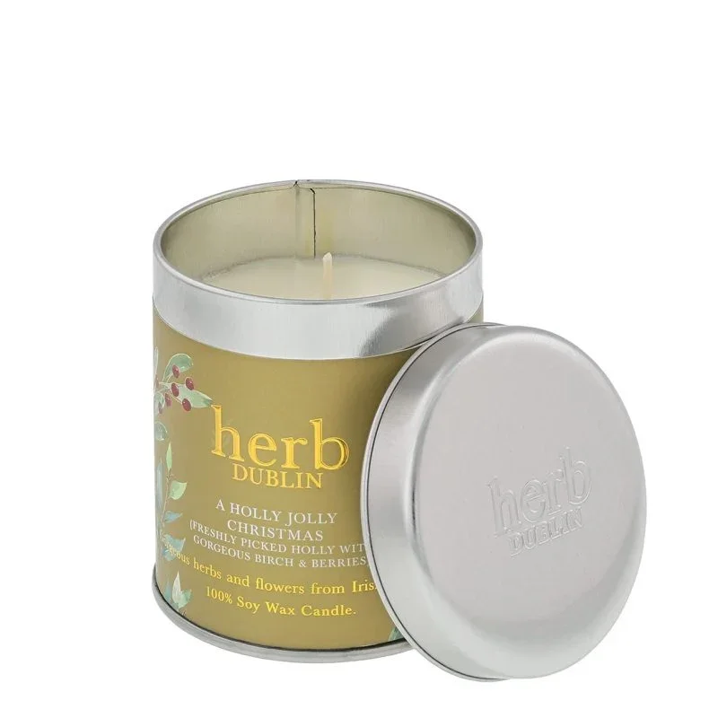 Herb Dublin - Holly Jolly Christmas Candle Tin