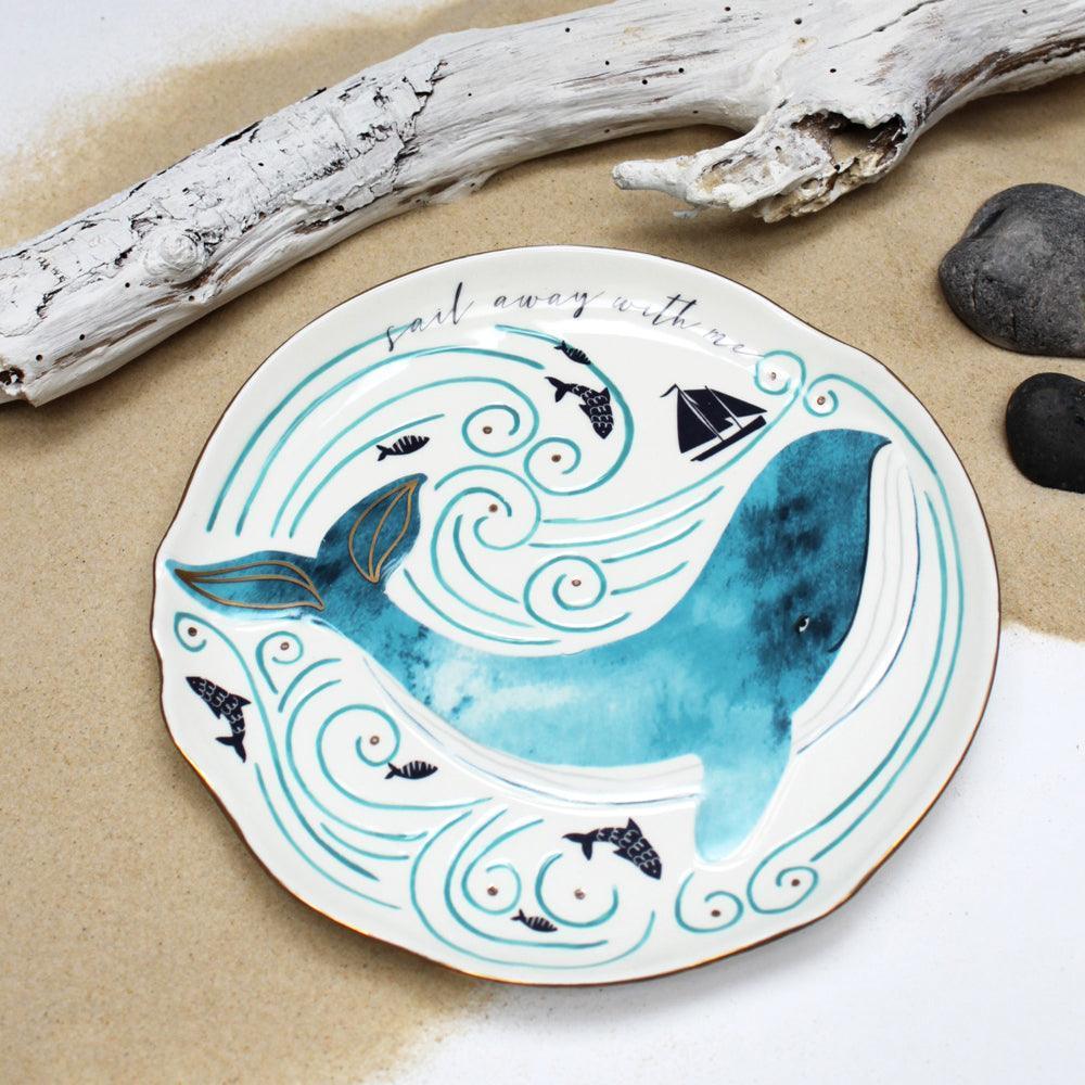 House Of Disaster By The Sea Plate Whale