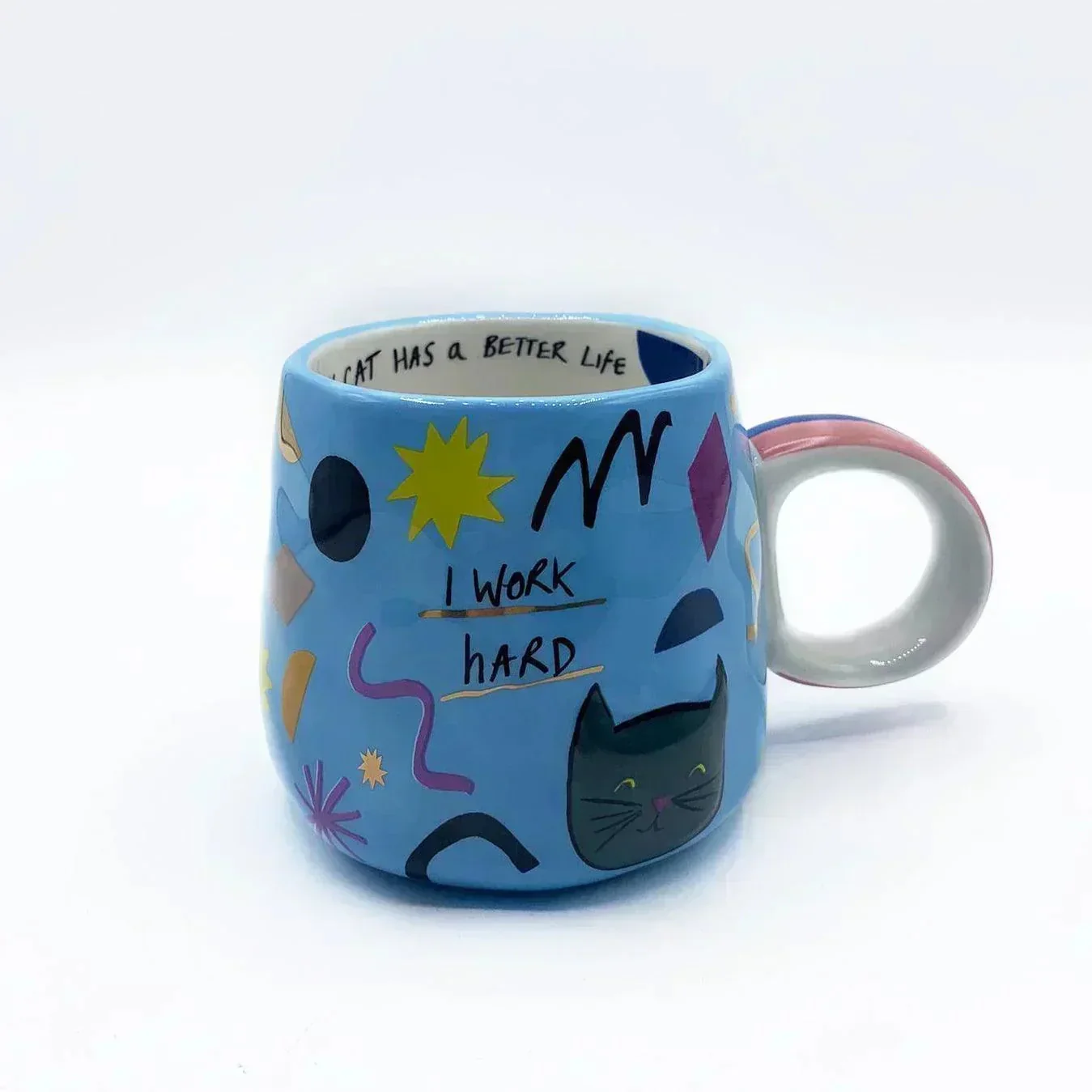 House Of Disaster Small Talk 'I Work Hard' Cat Cup - Image 5
