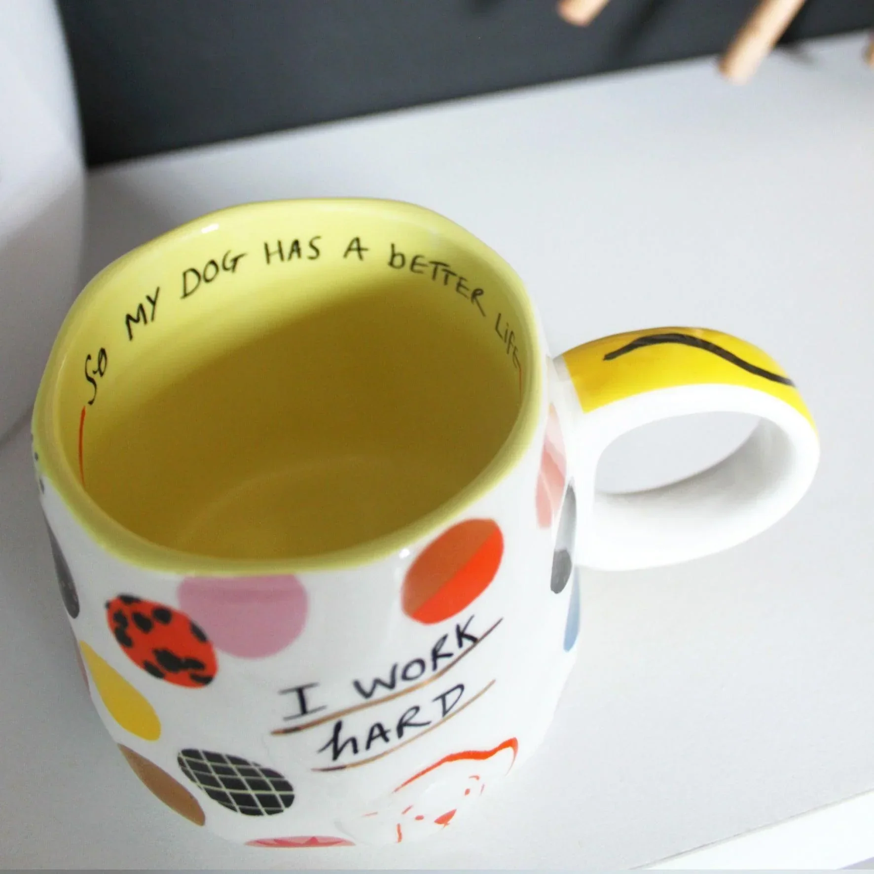 House Of Disaster Small Talk 'I Work Hard' Dog Cup - Image 4