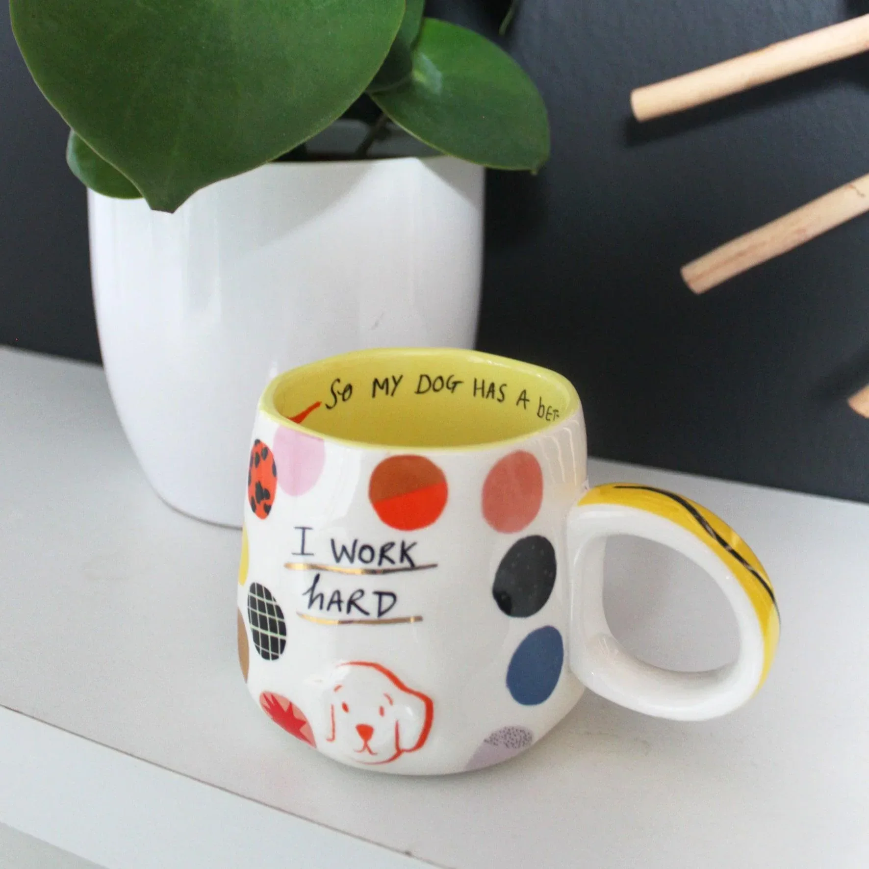 House Of Disaster Small Talk 'I Work Hard' Dog Cup - Image 5