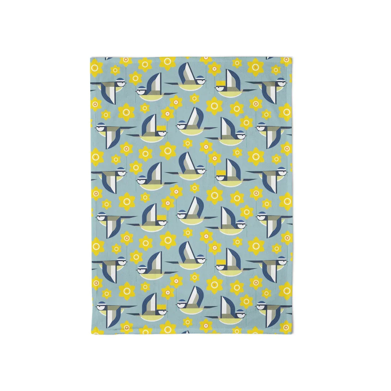 I Like Birds Tea Towel - Marie Curie Blue Tit Daffodil