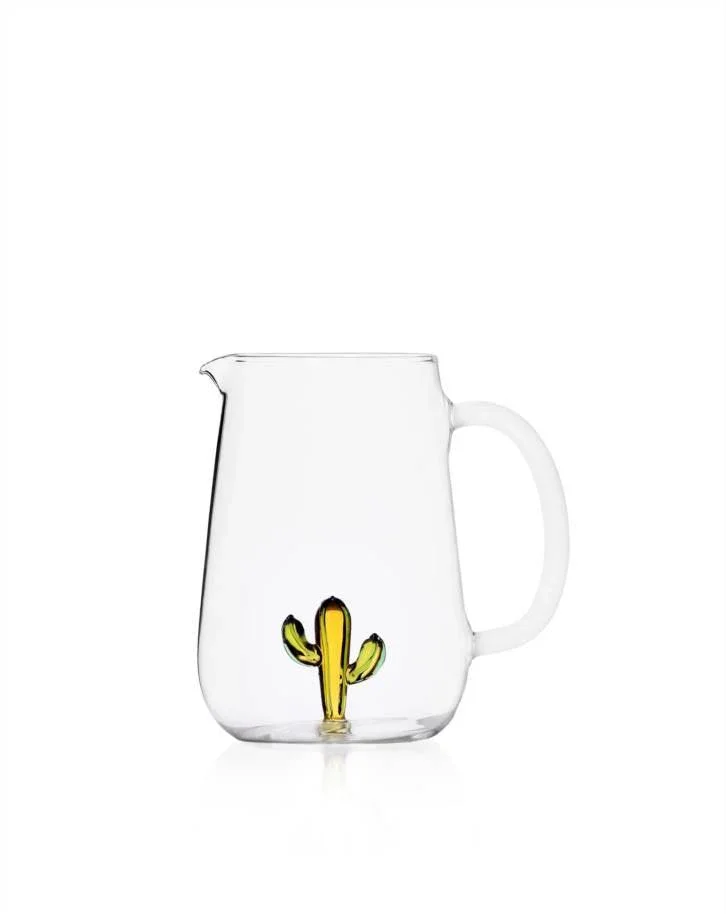 Ichendorf Milano Glass Jug - Green & Amber Cactus (1.7L)
