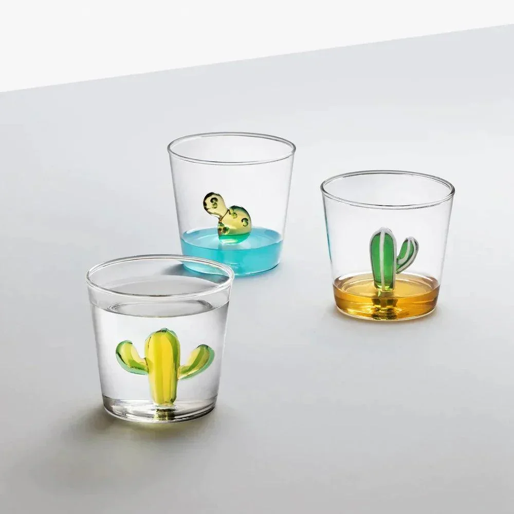 Ichendorf Milano Green Cactus Glass Tumbler (350ml) - Image 2