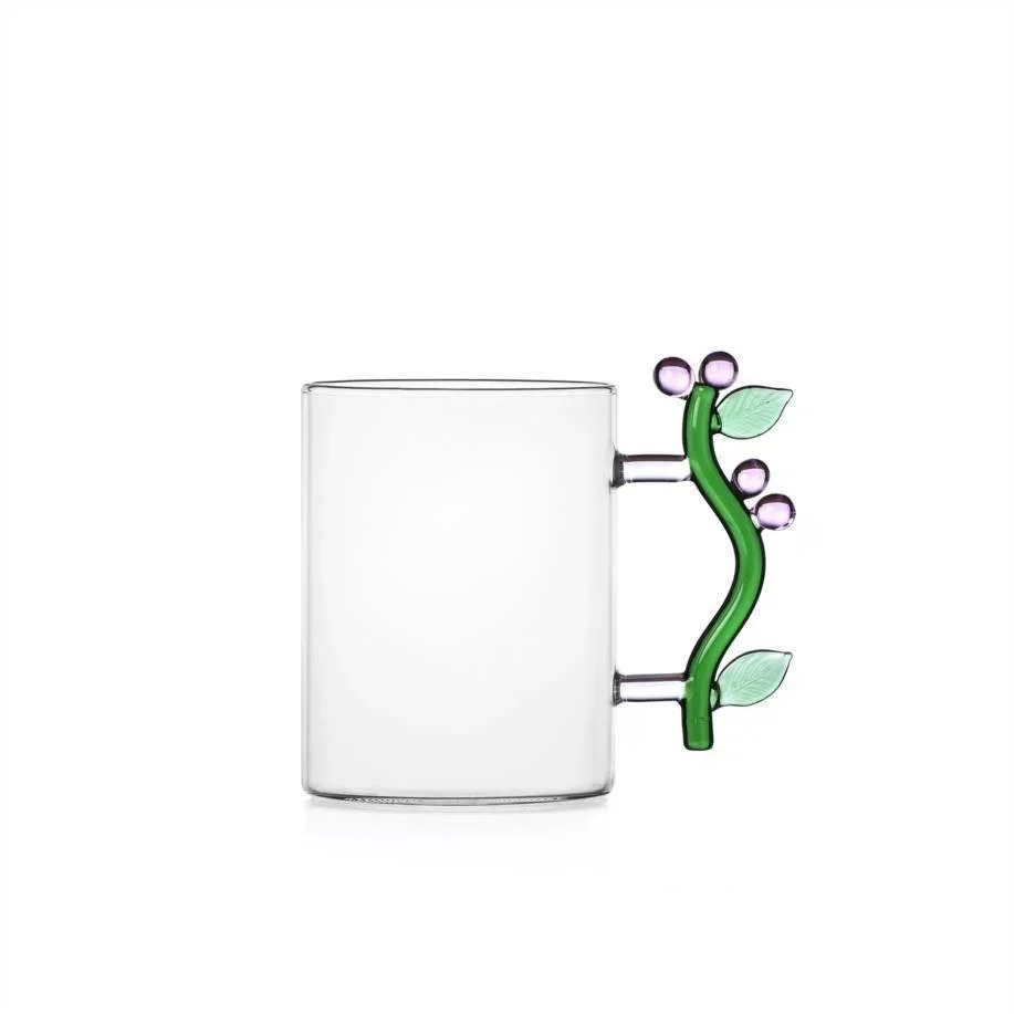 Ichendorf Milano Pink Flower Glass Mug (450ml)