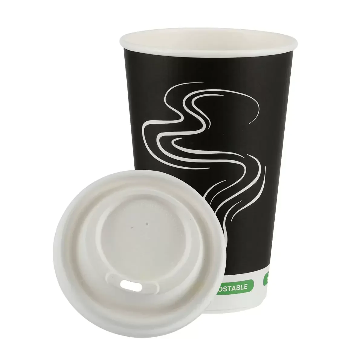 Ieco Recyclable Triple Wall Hot Cups & Lids - 12oz (100 Pack) - Image 2