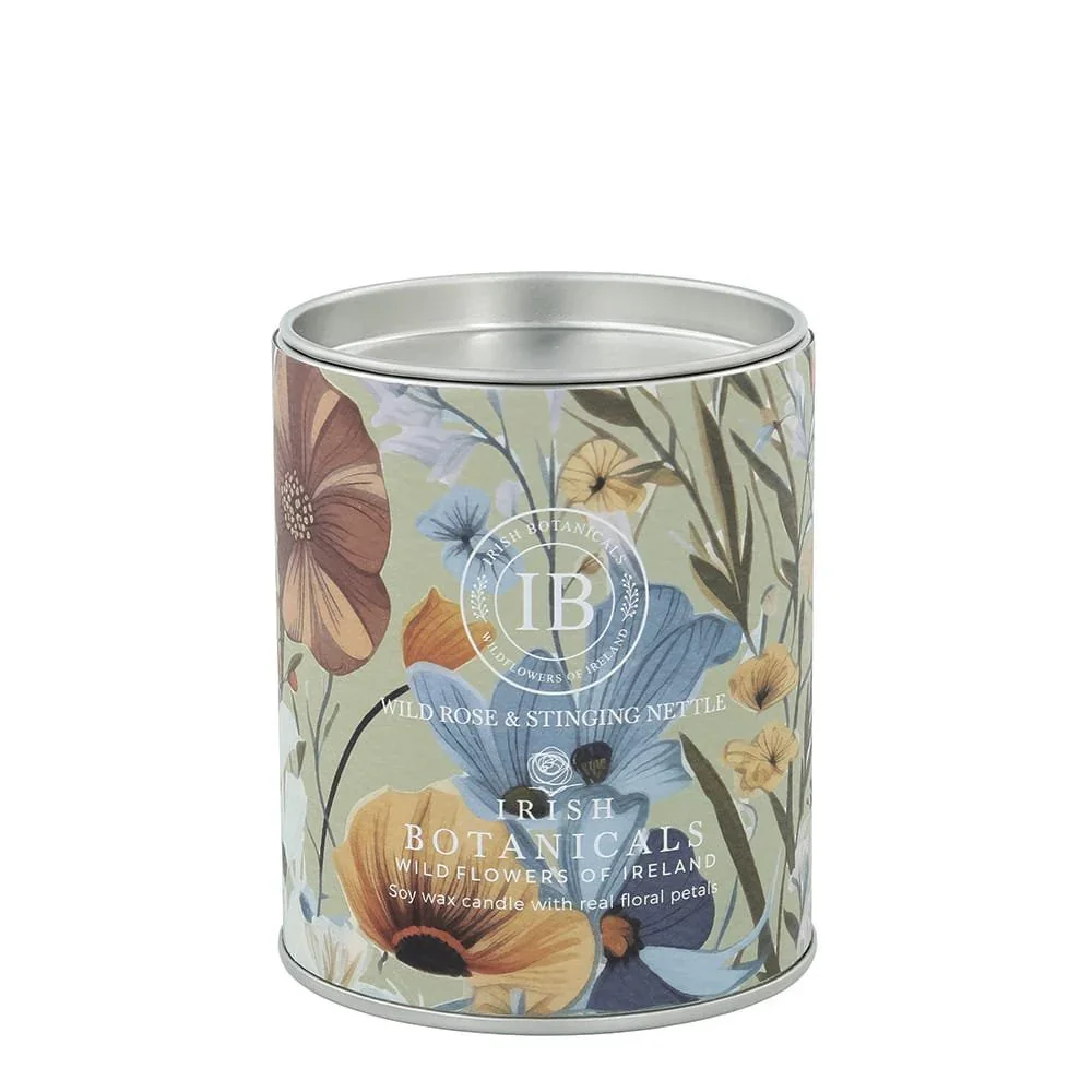 Irish Botanicals Wild Rose & Stinging Nettle Tin Candle (9cm)