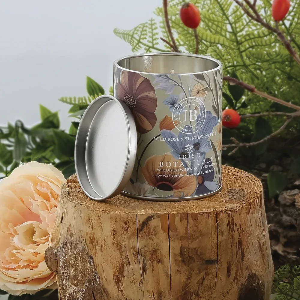 Irish Botanicals Wild Rose & Stinging Nettle Tin Candle (9cm) - Image 6