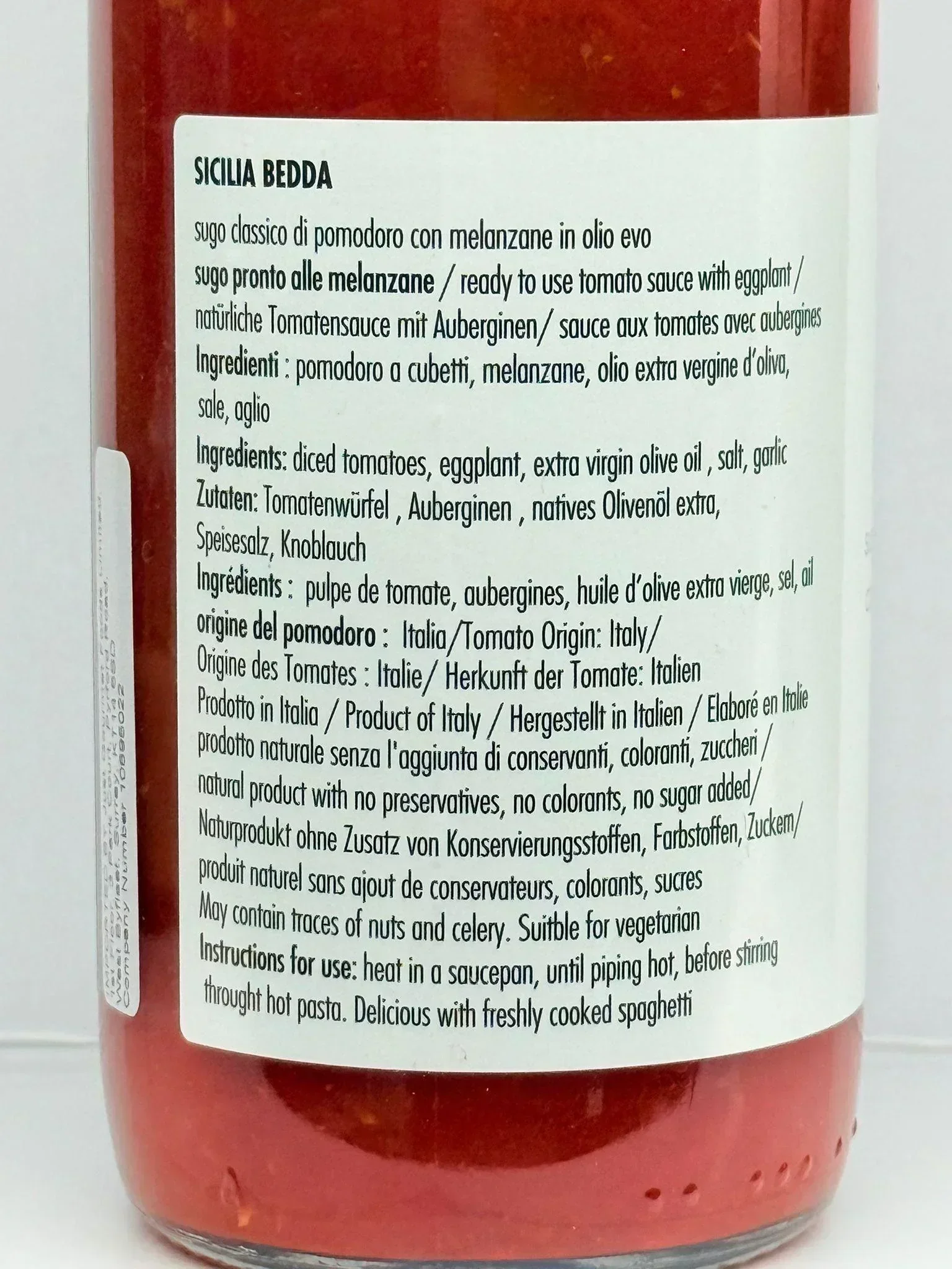 Italianavera Sicilia Bedda Aubergine Pasta Sauce (500g) - Image 2