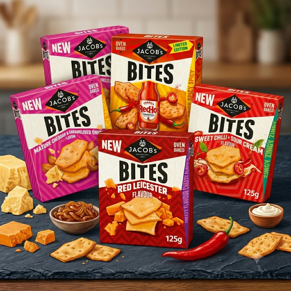 Jacob's Bites Variety Pack 5 x 125g – Assorted Savoury Snack Selection