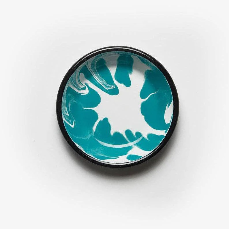 Kapka - A Little Colour Round Enamel Meze Plate - Turquoise Green (12cm)