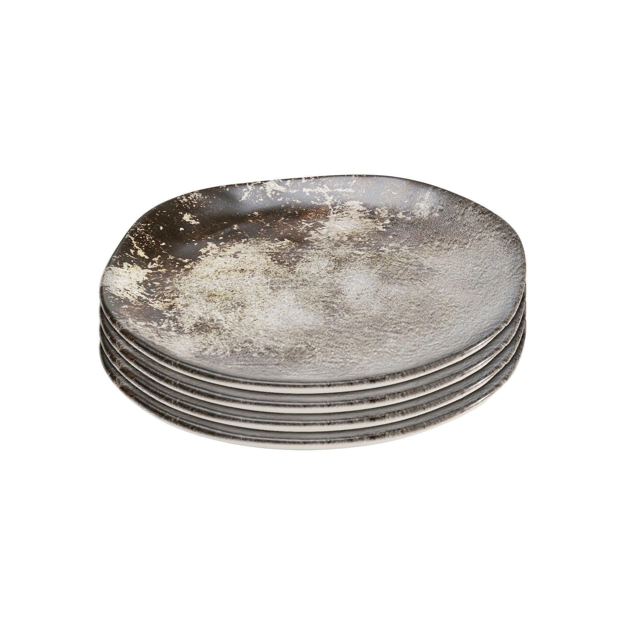 Kare Design - Plate Savannah Brown/Grey Matt 26cm (set of 4)