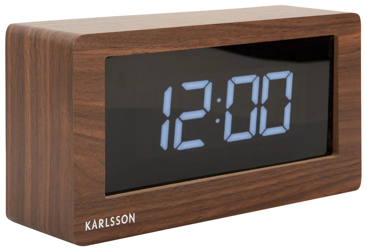 Karlsson Boxed LED Table Clock - Dark Wood - Image 2
