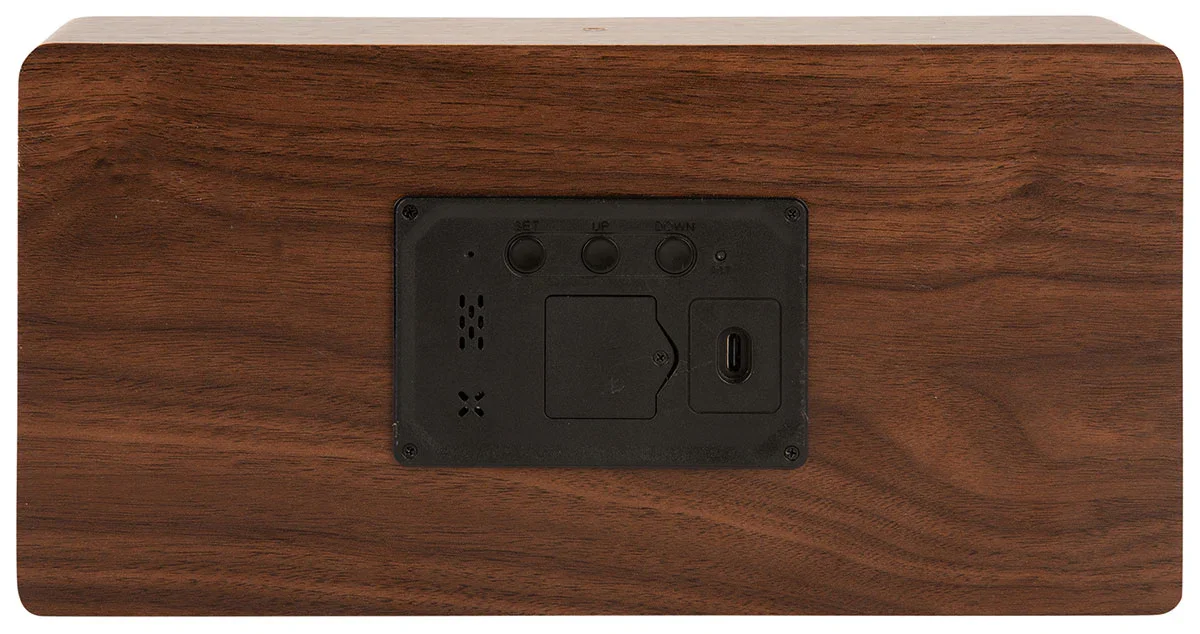 Karlsson Boxed LED Table Clock - Dark Wood - Image 3