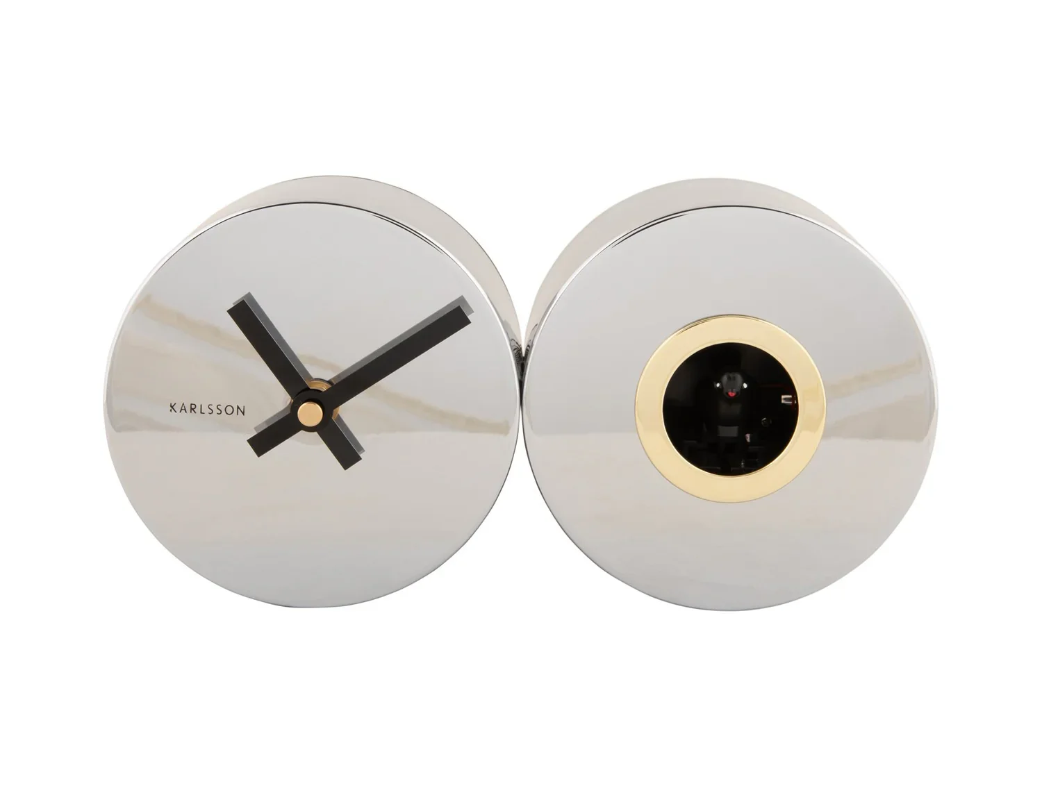 Karlsson Duo Cuckoo Wall Clock - Chrome plated