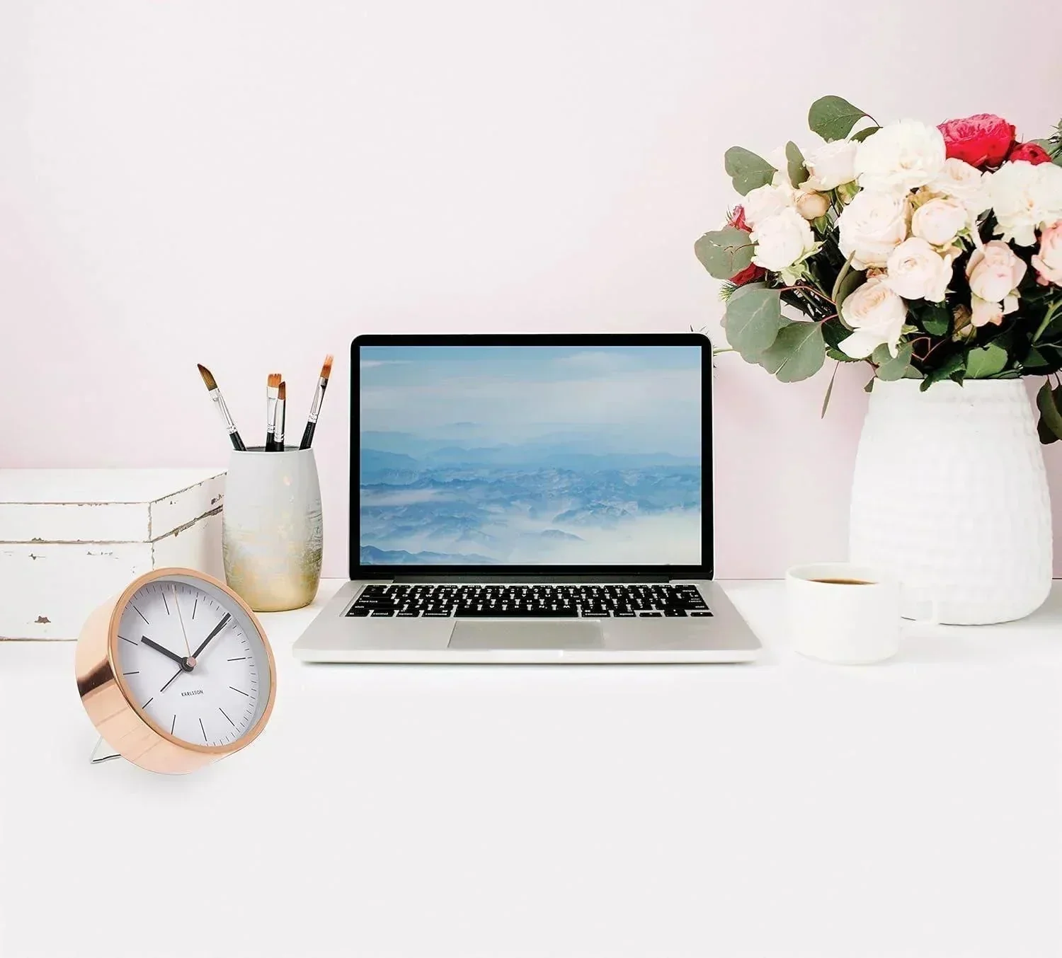 Karlsson Minimal Alarm Clock - White - Image 3