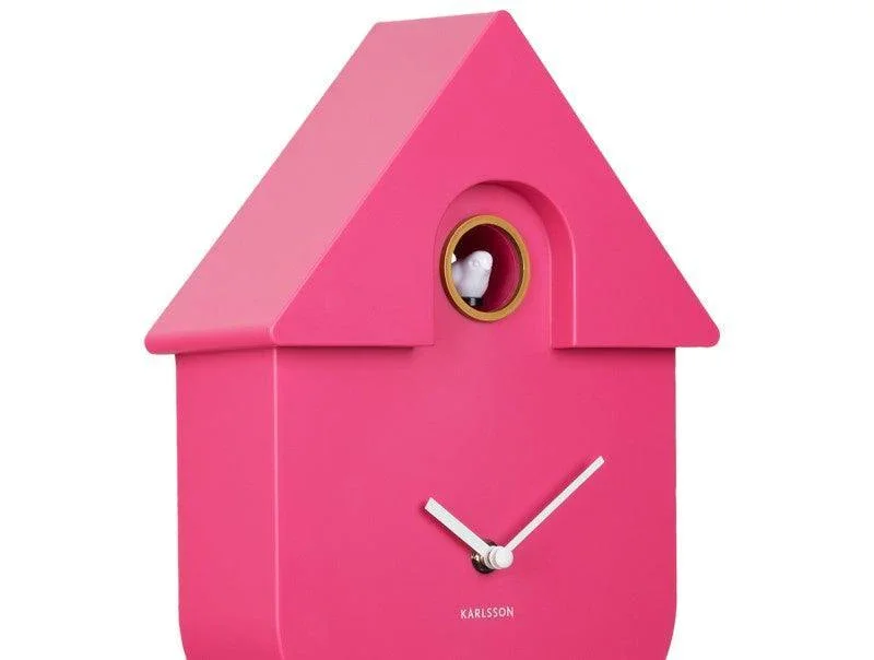Karlsson Modern Cuckoo Wall Clock - Bright Pink - Image 4