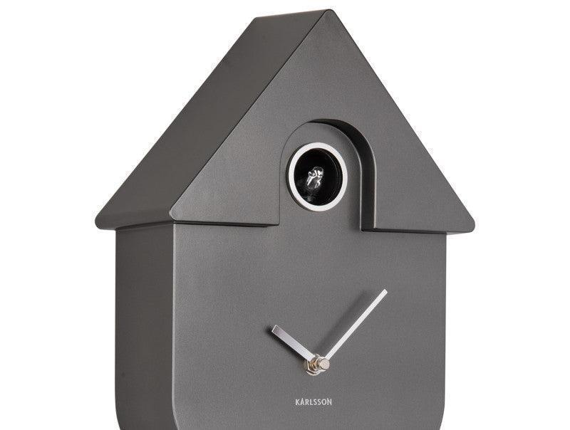 Karlsson Modern Cuckoo Wall Clock - Metallic Dark Grey - Image 4