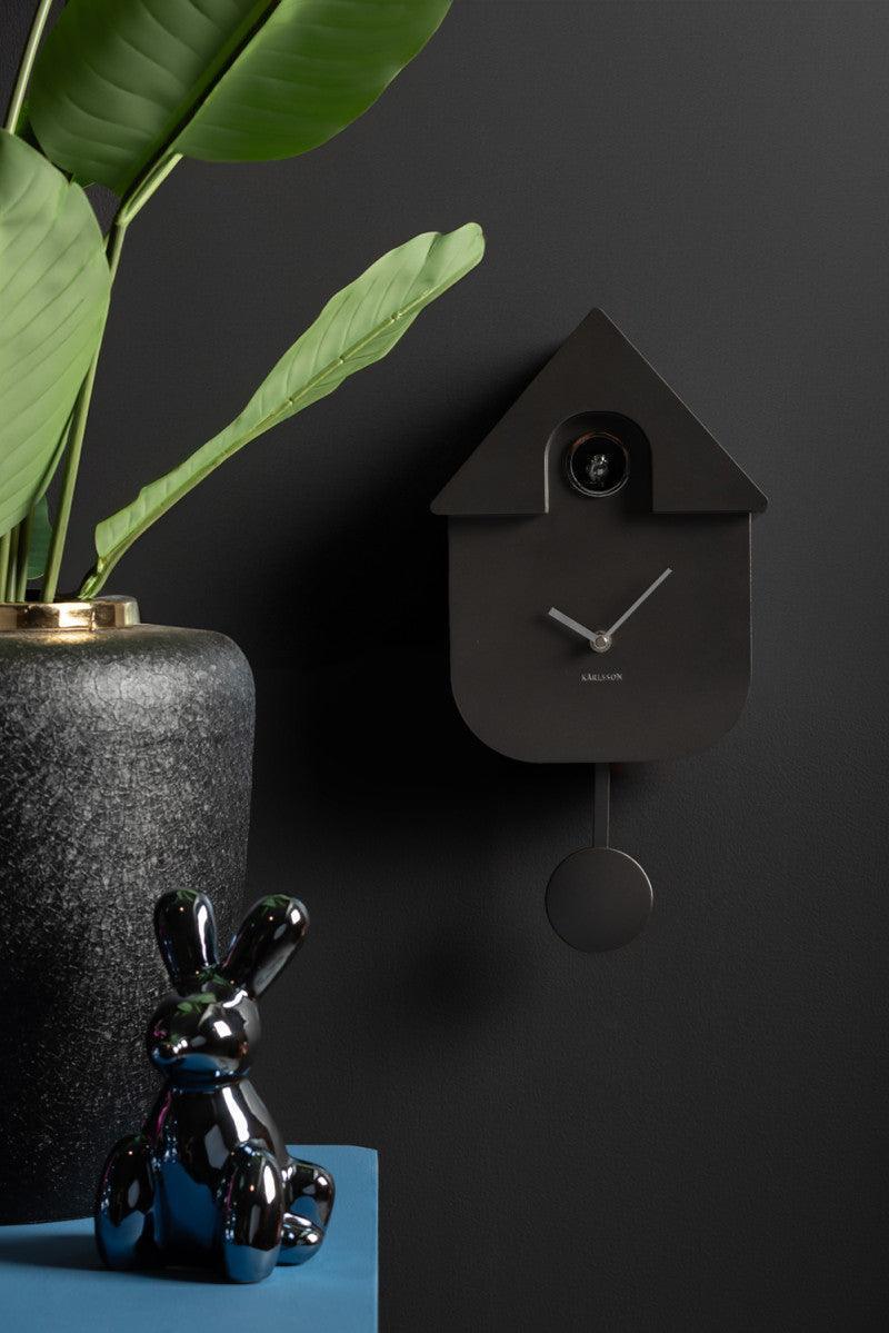 Karlsson Modern Cuckoo Wall Clock - Metallic Dark Grey - Image 5