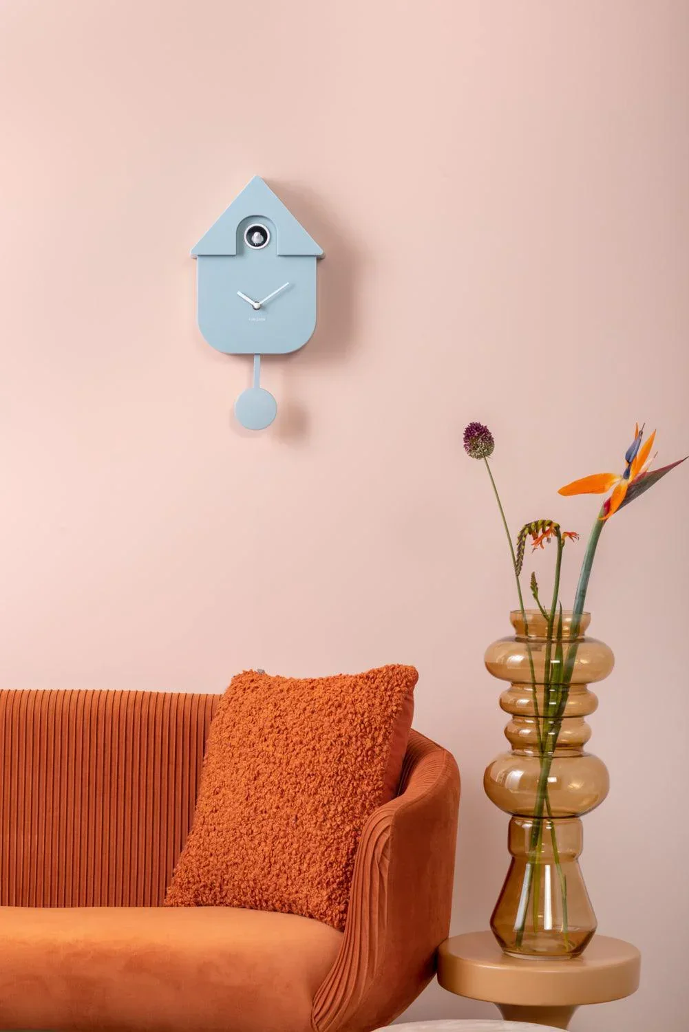 Karlsson Modern Cuckoo Wall Clock - Soft Blue - Image 6
