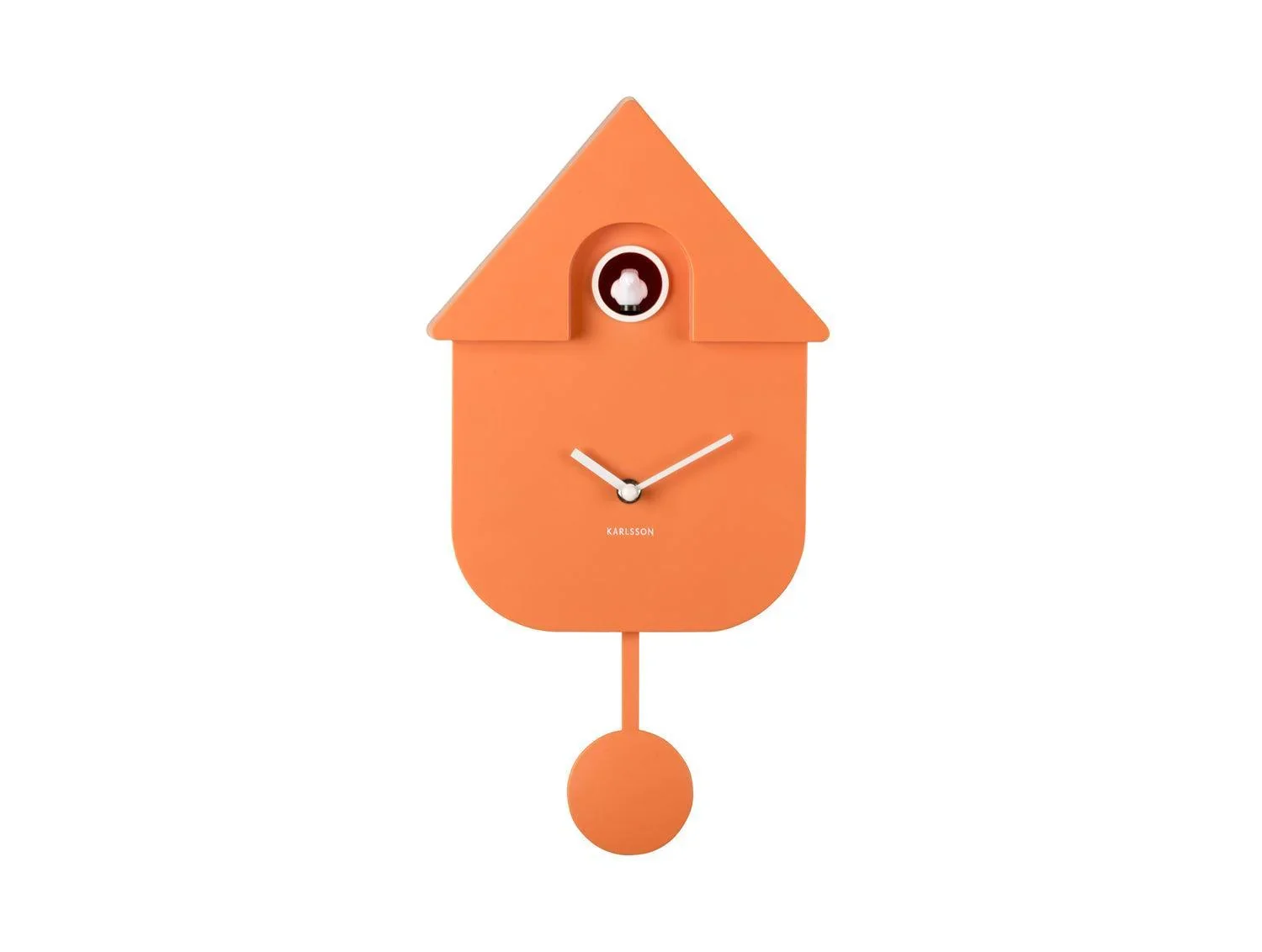 Karlsson Modern Cuckoo Wall Clock - Soft Orange