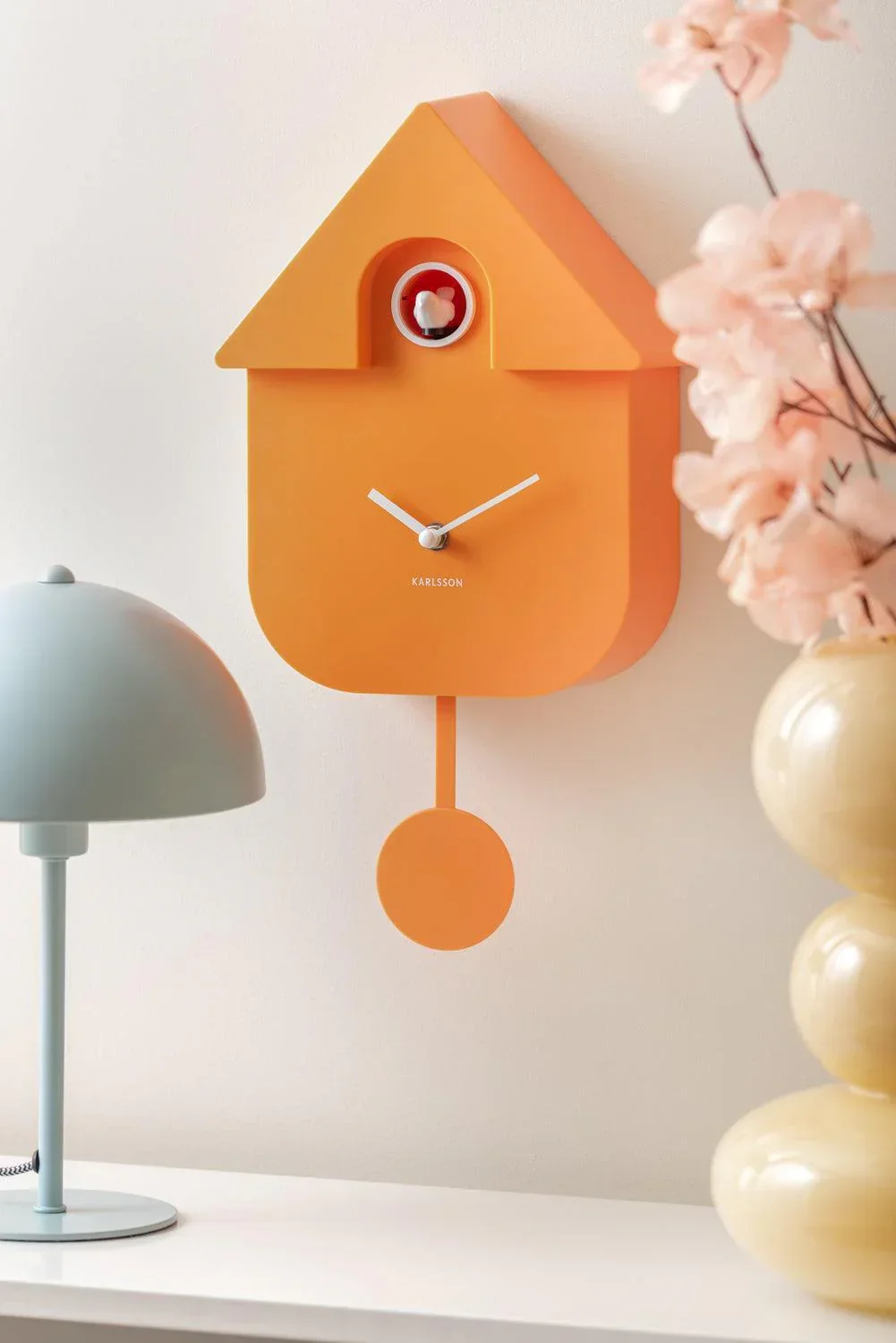 Karlsson Modern Cuckoo Wall Clock - Soft Orange - Image 5