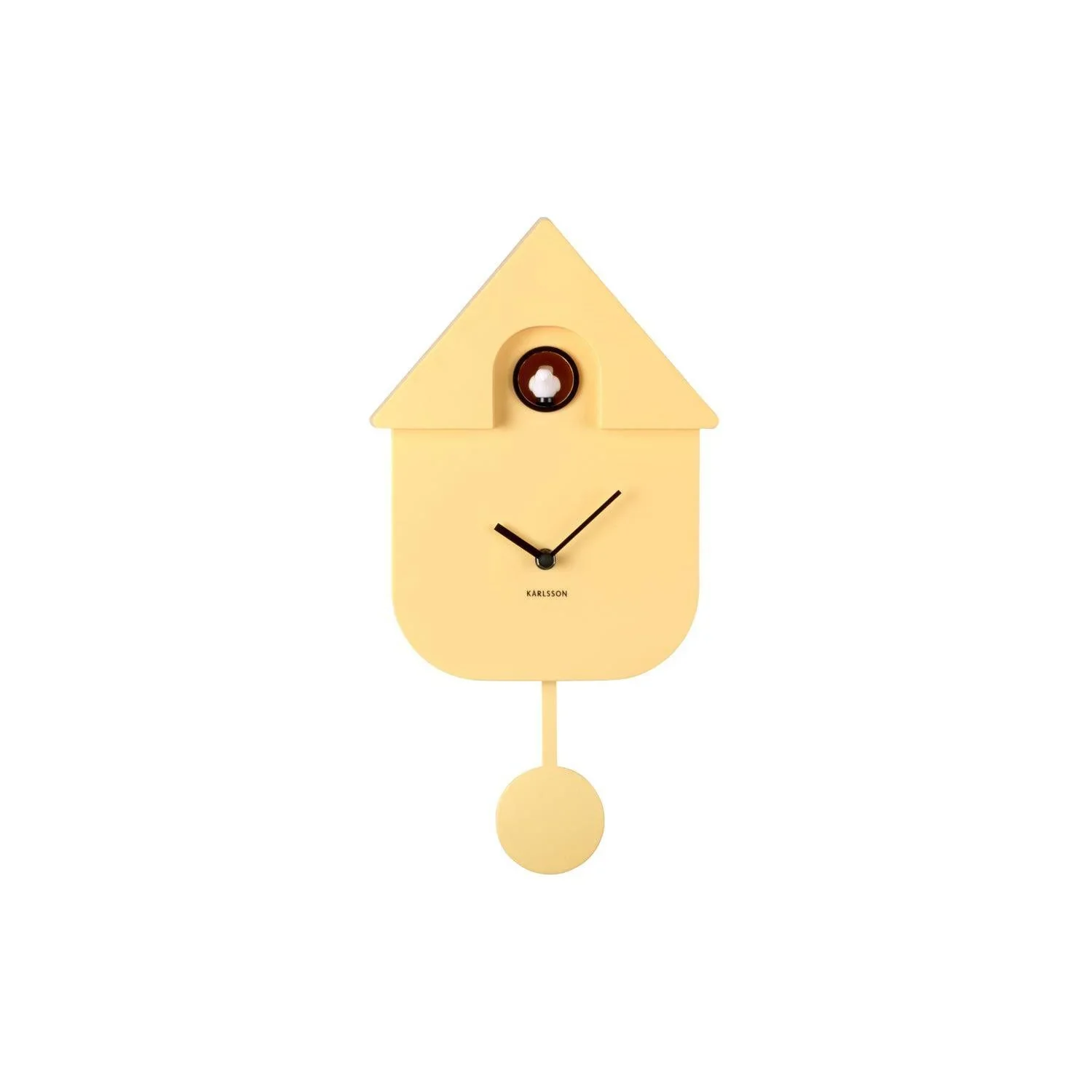 Karlsson Modern Cuckoo Wall Clock - Soft Yellow