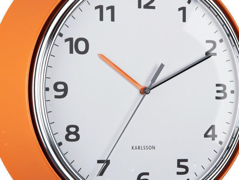 Karlsson Modern Retro Wall Clock - Bright Orange - Image 4